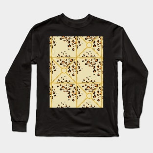 Leopard skin texture with golden chains Long Sleeve T-Shirt